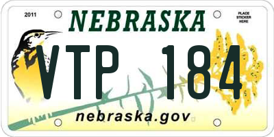 NE license plate VTP184