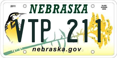 NE license plate VTP211