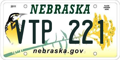 NE license plate VTP221