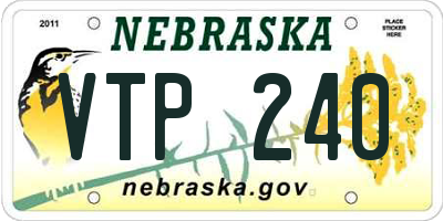 NE license plate VTP240