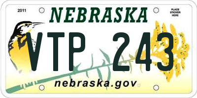 NE license plate VTP243
