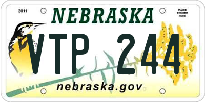 NE license plate VTP244