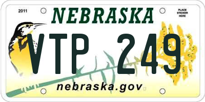 NE license plate VTP249