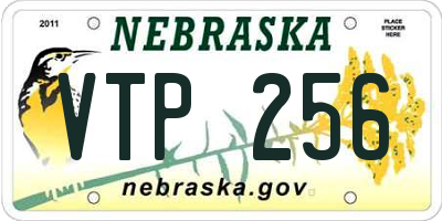NE license plate VTP256