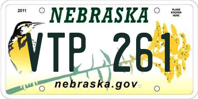 NE license plate VTP261