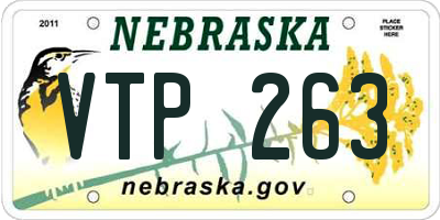 NE license plate VTP263