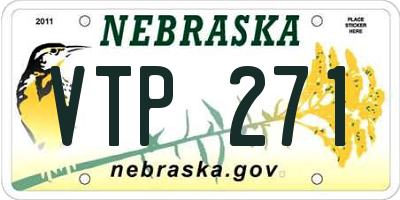 NE license plate VTP271