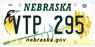 NE license plate VTP295