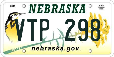 NE license plate VTP298