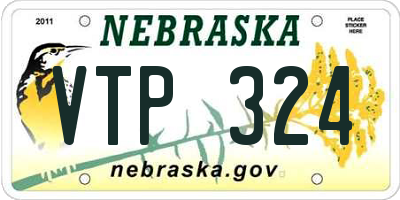NE license plate VTP324