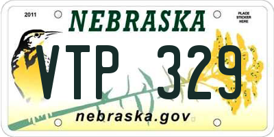 NE license plate VTP329