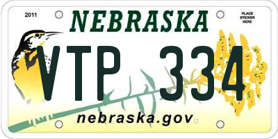 NE license plate VTP334