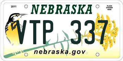 NE license plate VTP337
