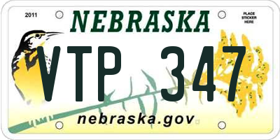 NE license plate VTP347