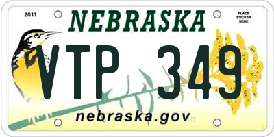 NE license plate VTP349