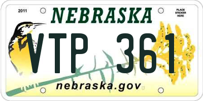 NE license plate VTP361