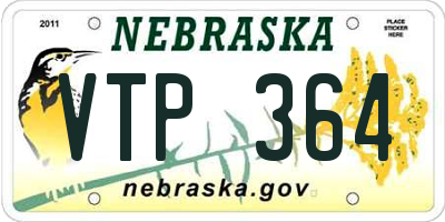 NE license plate VTP364