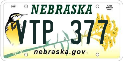 NE license plate VTP377