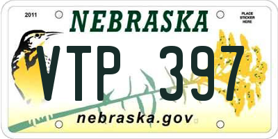 NE license plate VTP397