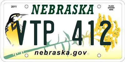 NE license plate VTP412