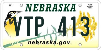 NE license plate VTP413