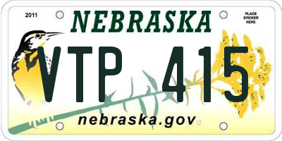 NE license plate VTP415