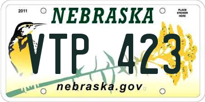 NE license plate VTP423