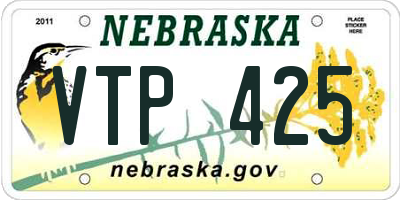 NE license plate VTP425