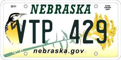NE license plate VTP429