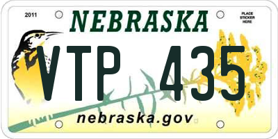NE license plate VTP435