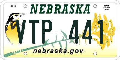 NE license plate VTP441