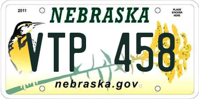 NE license plate VTP458