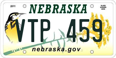 NE license plate VTP459