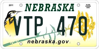 NE license plate VTP470
