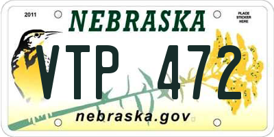NE license plate VTP472