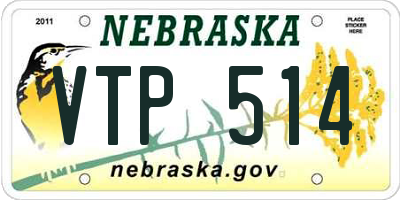 NE license plate VTP514