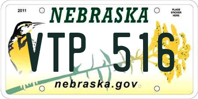 NE license plate VTP516