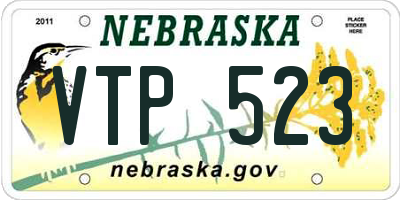 NE license plate VTP523