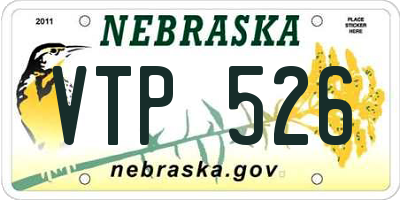 NE license plate VTP526
