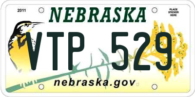 NE license plate VTP529