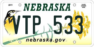 NE license plate VTP533