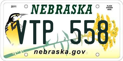 NE license plate VTP558