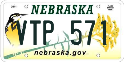 NE license plate VTP571