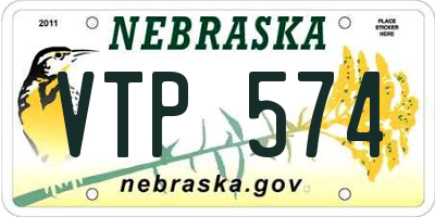 NE license plate VTP574