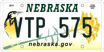 NE license plate VTP575