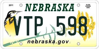 NE license plate VTP598