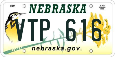 NE license plate VTP616