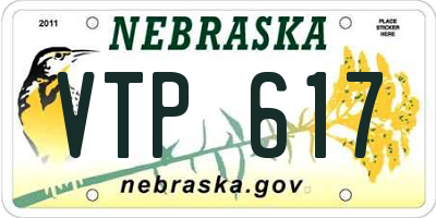 NE license plate VTP617