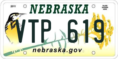NE license plate VTP619