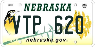 NE license plate VTP620